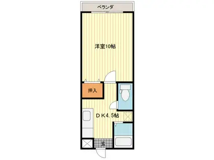 サンリバー(1DK/1階)の間取り写真