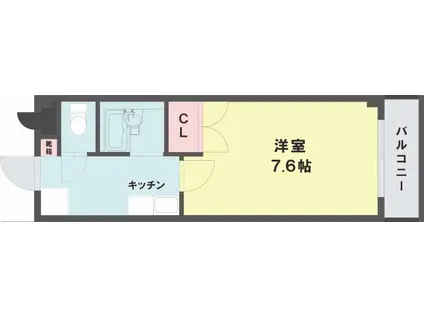 メイン新熊大北(1K/4階)の間取り写真