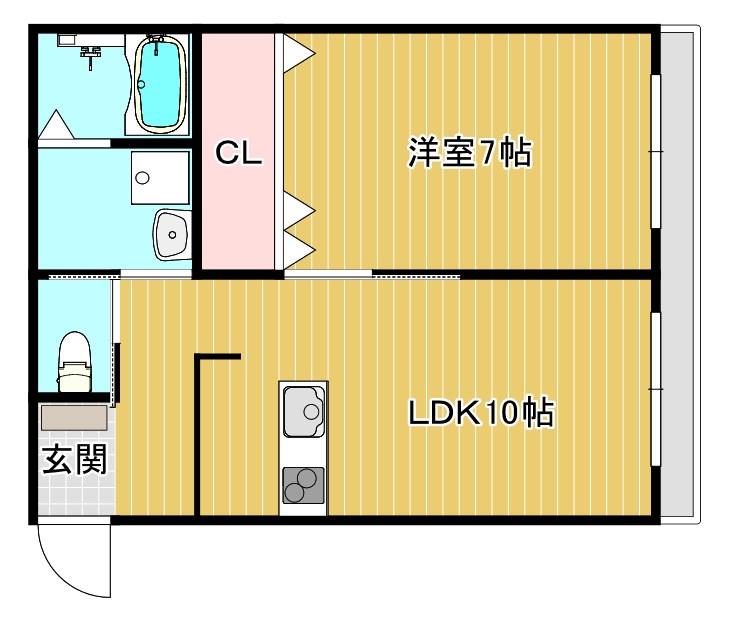 メゾン・ド・メグ長光寺(1LDK/1階)の間取り写真