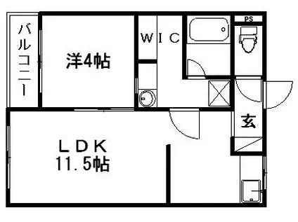 VILLA COCOON 上島(1LDK/3階)の間取り写真