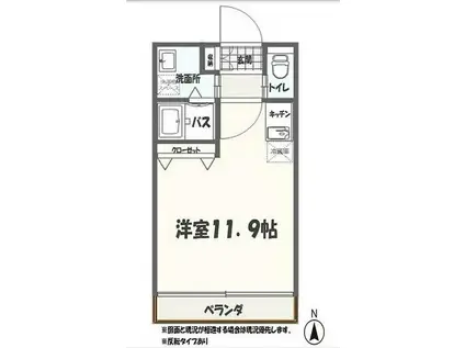 I-STAGE東岩田(ワンルーム/1階)の間取り写真