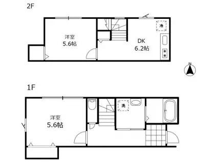 フローラ薬王寺(2DK/1階)の間取り写真