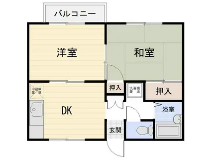 アーバン錦町(2DK/1階)の間取り写真