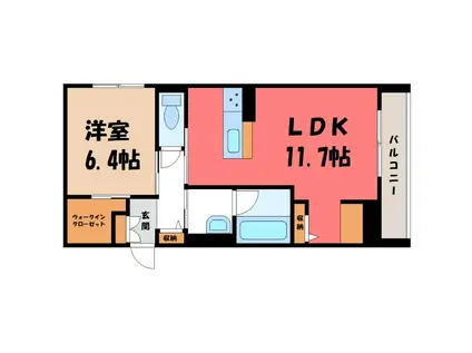 サントリナ(1LDK/3階)の間取り写真