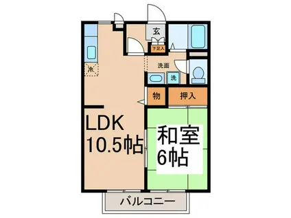 ヴィラ東野(1LDK/1階)の間取り写真