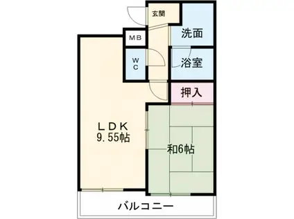 カサセントロ(1LDK/4階)の間取り写真