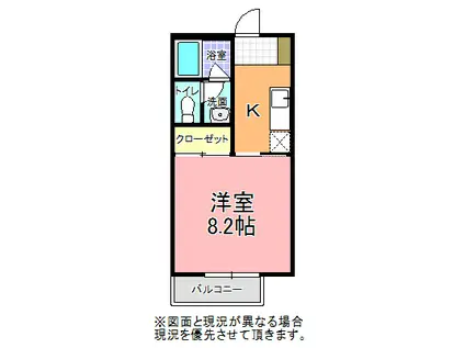 MSガーデン(1K/1階)の間取り写真