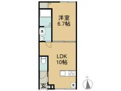 UNO PALLAZO(1LDK/3階)の間取り写真