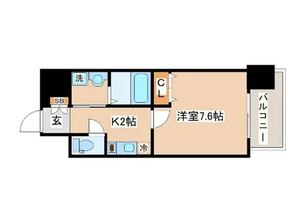 ピアグレース神戸(1K/6階)の間取り写真