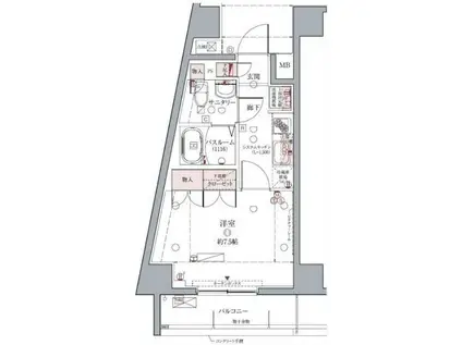 クレヴィスタ亀戸II(1K/4階)の間取り写真