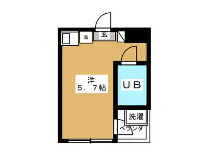 ハウゼティクルス(ワンルーム/2階)の間取り写真