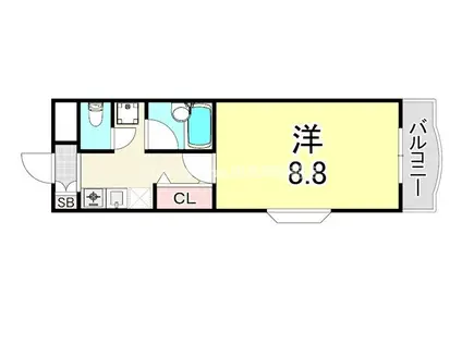 ソフィアII(1K/1階)の間取り写真