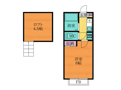 シティクレスト浜田山(1K/1階)の間取り写真