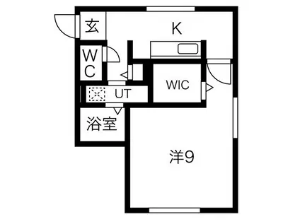 ラフィナート美園プロッシモ(1K/4階)の間取り写真