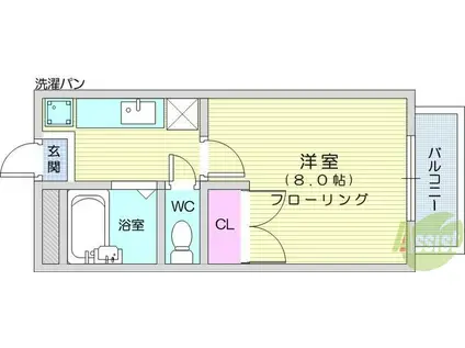 マリネット(1K/1階)の間取り写真