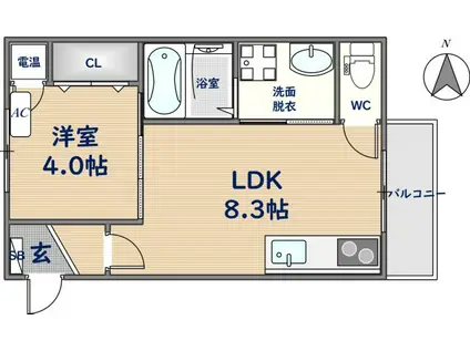 F MIRAI APUS(1LDK/2階)の間取り写真