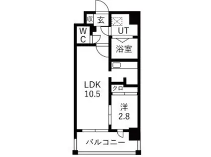 グランフェリーチェ・ナイン(1LDK/10階)の間取り写真