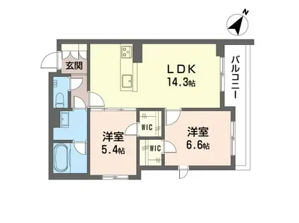 ココル登戸(2LDK/3階)の間取り写真