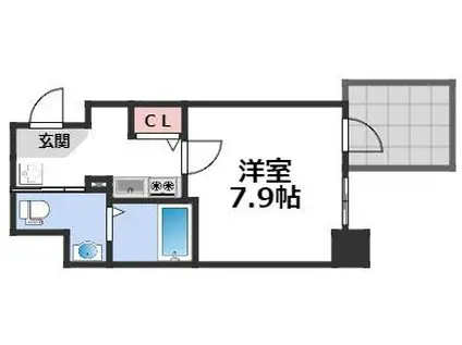 エグゼ難波南VI(1K/5階)の間取り写真