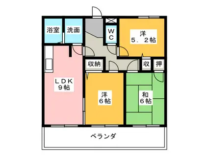 ファミーユ音羽(3LDK/1階)の間取り写真