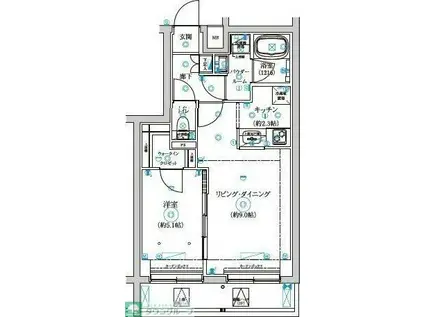 セジョリ中野富士見町(1LDK/1階)の間取り写真