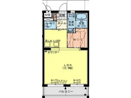 BIJL(ワンルーム/1階)の間取り写真