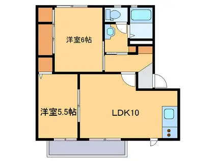 カーサエクセル(2LDK/1階)の間取り写真