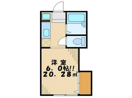 アルカディア(1K/1階)の間取り写真