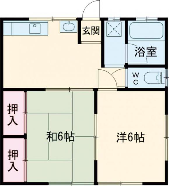 ニコット荻川(2DK/1階)の間取り写真