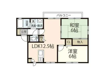 クレールまさもとB(2LDK/2階)の間取り写真