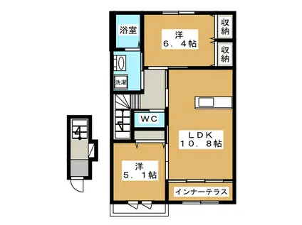 サンフィットIII(2LDK/2階)の間取り写真