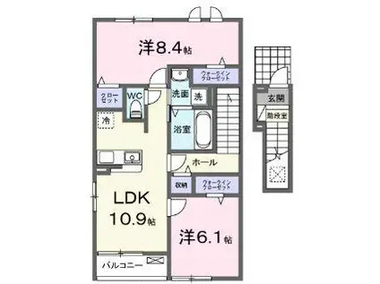 サンリーフ(2LDK/2階)の間取り写真