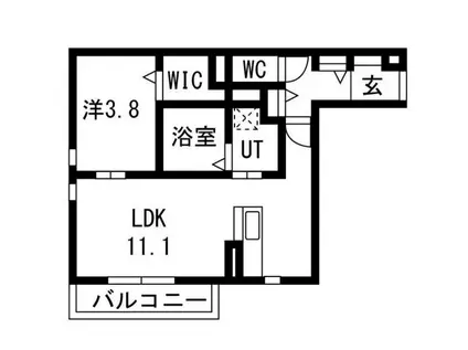アパートメントハウス針崎II(1LDK/1階)の間取り写真