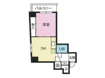 パレドール日本橋(ワンルーム/3階)の間取り写真