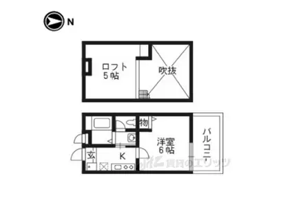 ロフティ京都西陣(1K/1階)の間取り写真