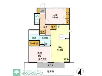 グリーンフォレストH(2LDK/1階)の間取り写真