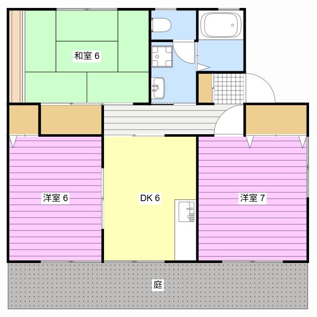 ハイツアムールII(3DK/1階)の間取り写真