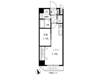 レジデンス悠海(1LDK/6階)の間取り写真