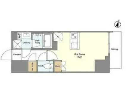 アイフラット若松河田(ワンルーム/12階)の間取り写真