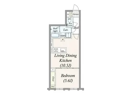 GRAN PASEO三宿II(1LDK/2階)の間取り写真