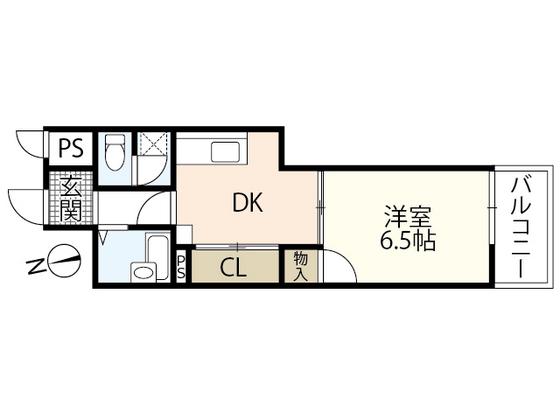 オルゴグラード広島(1DK/3階)の間取り写真