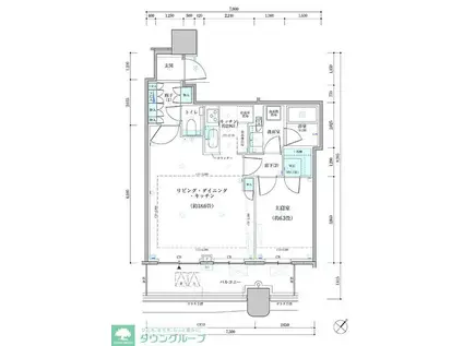 パークタワー勝どき サウス棟(1LDK/12階)の間取り写真