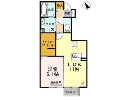 グランメール(1LDK/1階)の間取り写真
