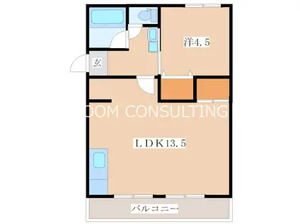 プレイスいしき(1LDK/3階)の間取り写真