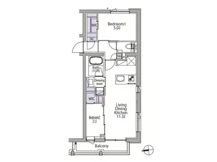 イプセ白金台(1SLDK/4階)の間取り写真