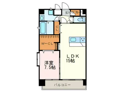 ギャラクシー空港通(1LDK/15階)の間取り写真
