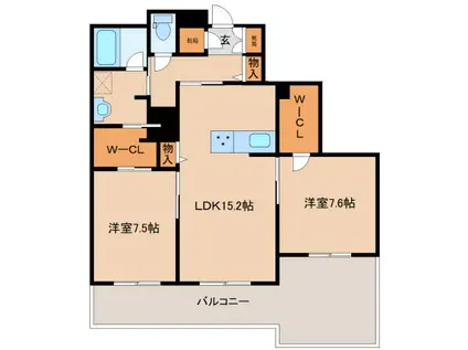 シャーメゾンフゥ(2LDK/2階)の間取り写真