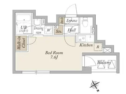 LIVE CASA 門前仲町(ワンルーム/3階)の間取り写真