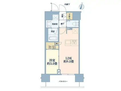 ルジェンテ藤沢(1LDK/4階)の間取り写真