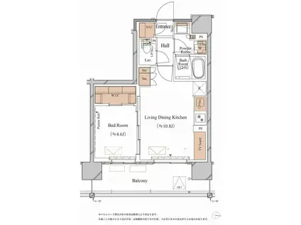 ブランシエスタ木場(1LDK/7階)の間取り写真
